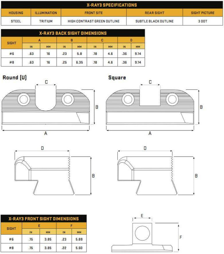 Sig Sauer XRAY3 Sight Set, Day/Night