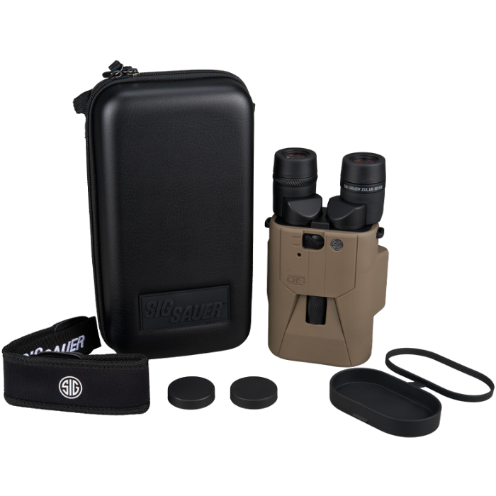 Sig Sauer ZULU6 HDX PRO 14x50mm binocular, Flat Dark Earth, included accessories