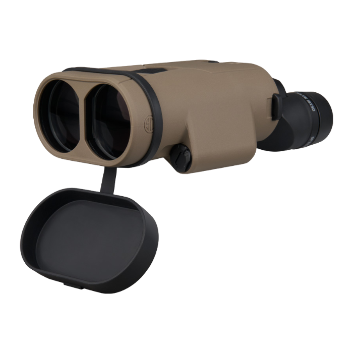 Sig Sauer ZULU6 HDX PRO 14x50mm binocular, Flat Dark Earth, lens caps off