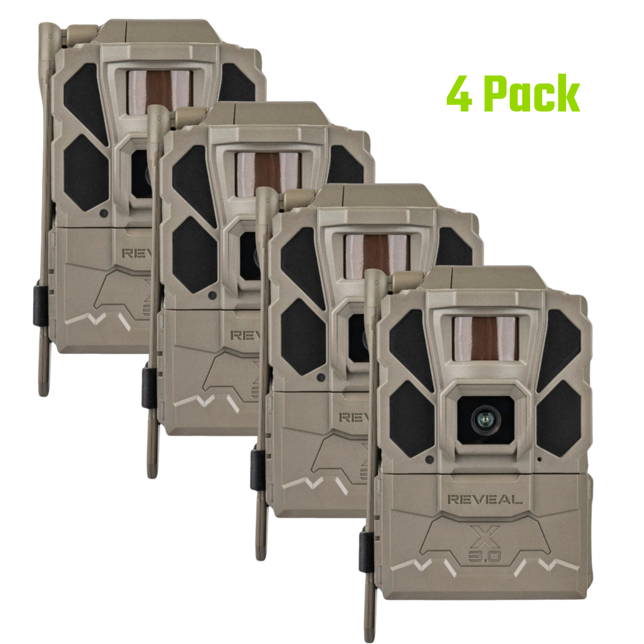 4-Pack TACTACAM REVEAL X Gen 3.0 Cellular Trail Camera Advanced Hunting Technology