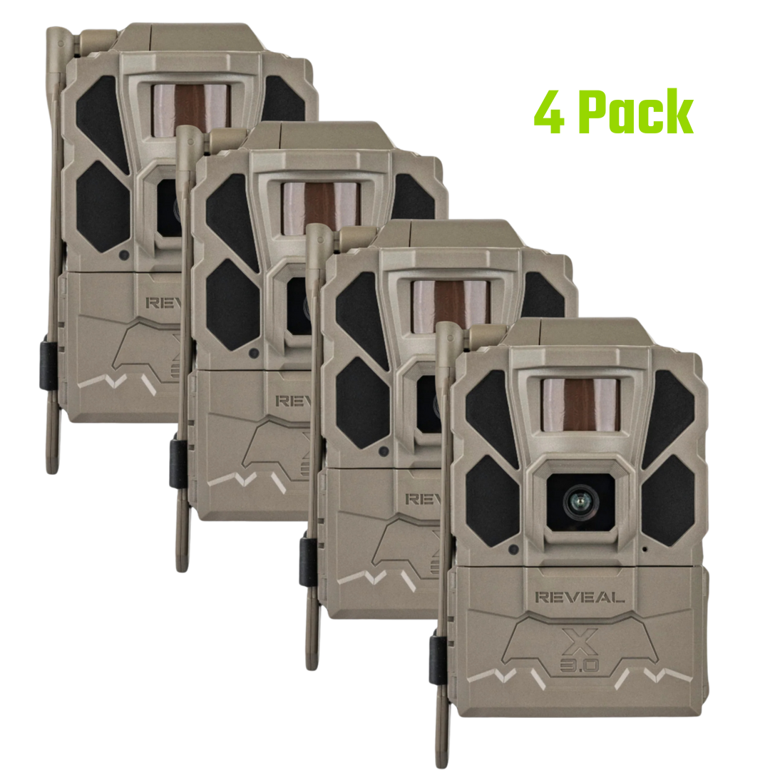 4-Pack TACTACAM REVEAL X Gen 3.0 Cellular Trail Camera Advanced Hunting Technology
