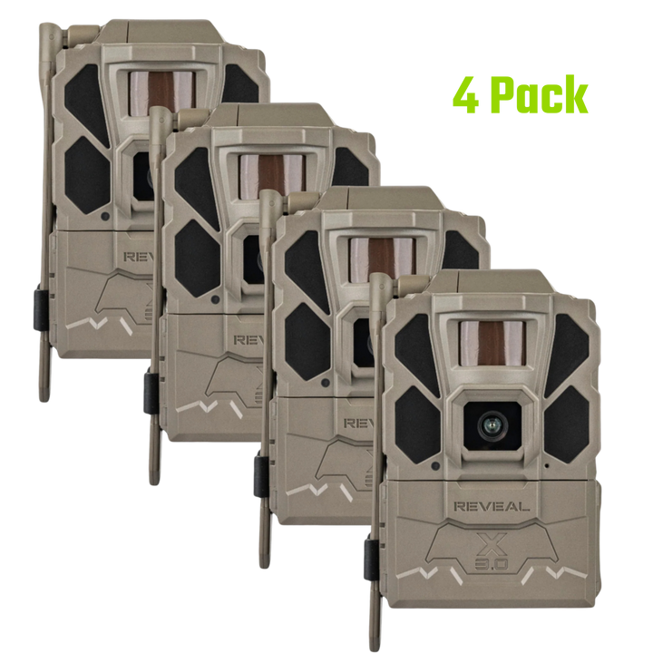 4-Pack TACTACAM REVEAL X Gen 3.0 Cellular Trail Camera Advanced Hunting Technology
