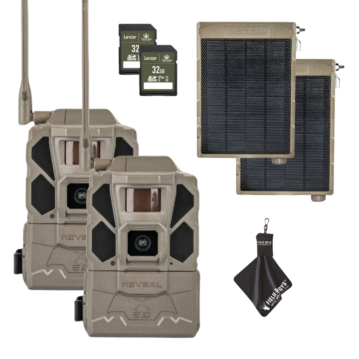 Buy 2 & Save! TACTACAM REVEAL X GEN 3.0  with Solar Panels, SD Cards and Cleaning Cloth