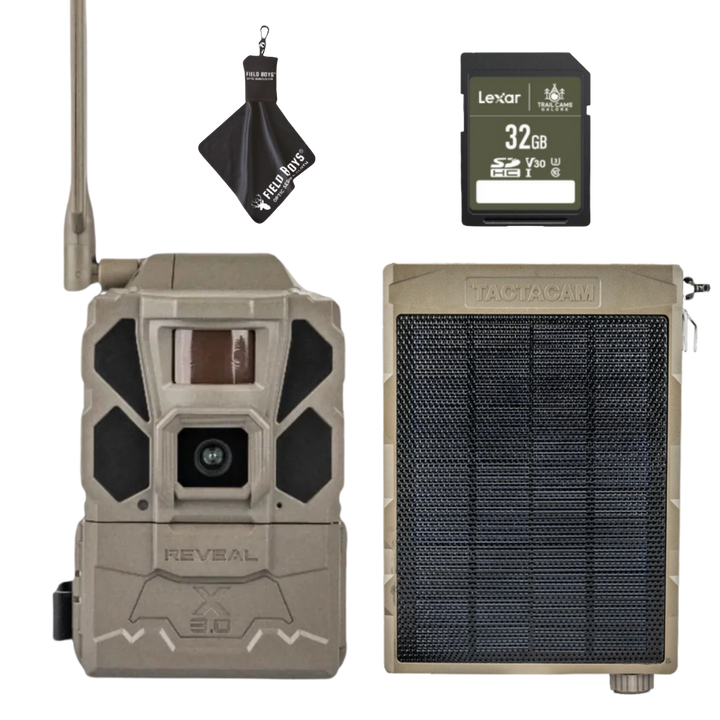 Bundle Savings! TACTACAM REVEAL X GEN 3.0 with Solar Panel, SD Card and Cleaning Cloth