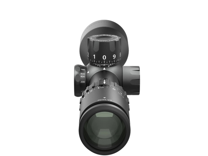 ZEISS V3 4.5-14x50 XRR riflescope objective end and external elevation turret