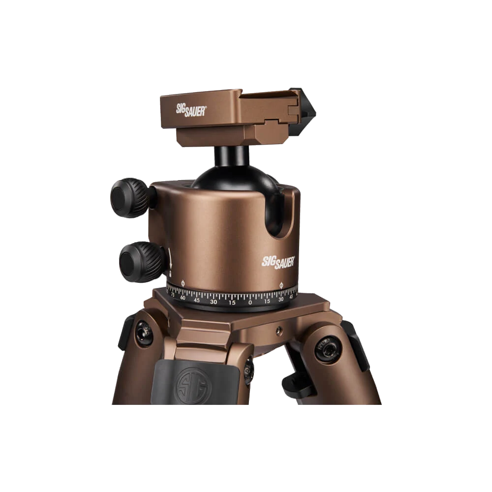 Sig Sauer ZULU-DMR carbon fiber tripod, ball head detail