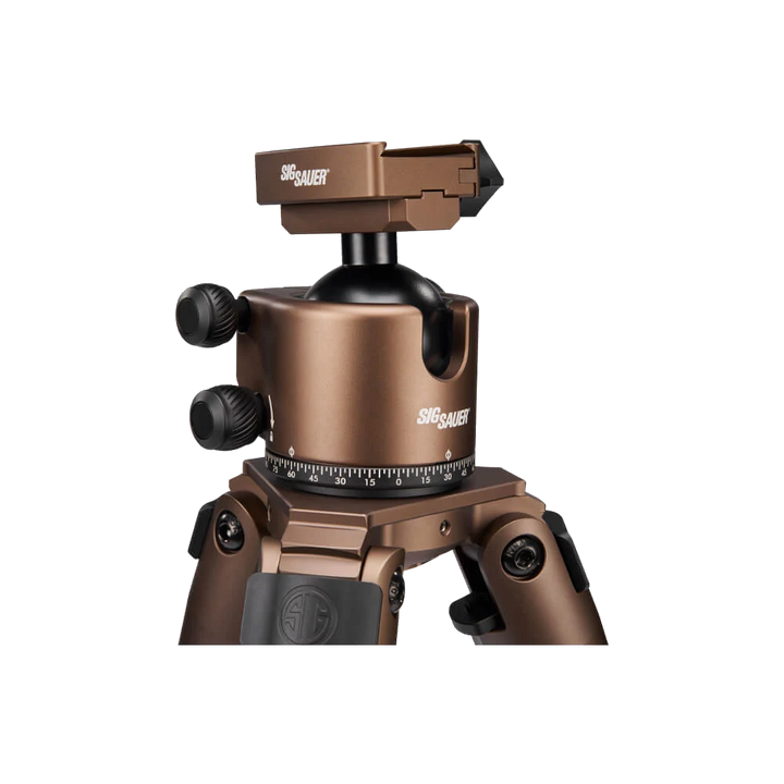 Sig Sauer ZULU-DMR carbon fiber tripod, ball head detail