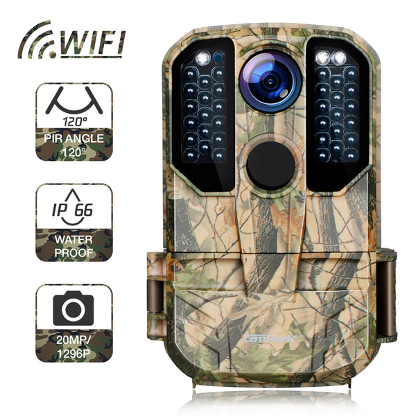 Campark T80 Trail Camera 20MP 1296P HD, 850nm Infrared Night