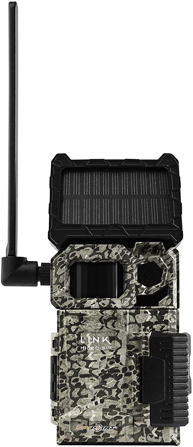 Three SPYPOINT LINK-MICRO-S-LTE Solar Cellular Trail Cameras with Lit-10 Batteries, SD Cards, Card Reader, Spudz, and Steel Cases - Freedom USA Sales